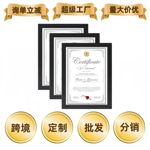 Cornice Per Foto Certificato Documento Legno MDF Display Parete Tavolo Minimalista Supporto Diploma Premio Decorazione