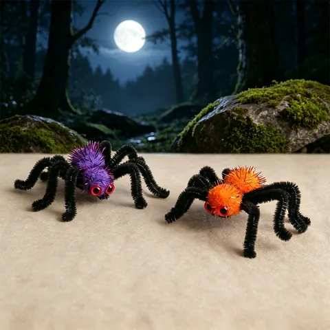 Pince À Cheveux Araignée En Peluche Simulation Halloween Jambes Flexibles Effrayantes Paillettes Colorées Accessoire De Cheveux Fête