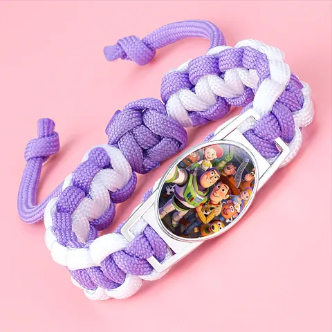 Verstelbare Paracord Gevlochten Armband Legering Glas Voetbal Thema Sport Stijl Koord Hand Touw