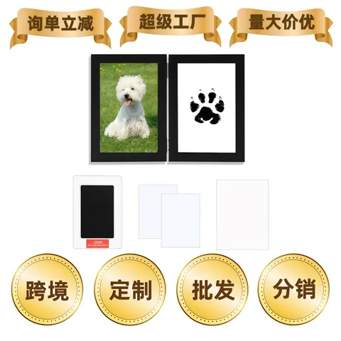 Kit Ricordo Impronta Di Zampa Animale Cornice In Legno Con Cerniera Con Tampone Inchiostro Senza Inchiostro Regalo Cane Gatto