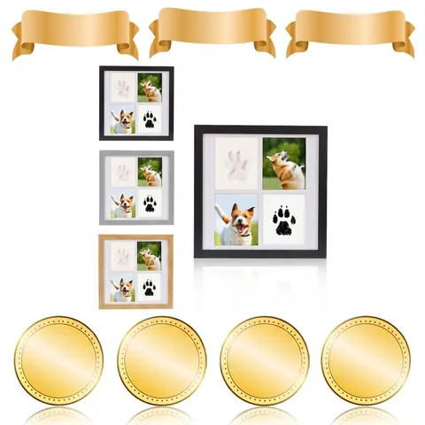 Huisdier Pootafdruk Gedenklijst Houten Herinnering Met Klei En Inkt Voor Honden Katten Fotolijst Vensters