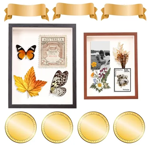 Shadow Box Picture Frame MDF Wood Depth Display Case Wall Hanging Tabletop For DIY Dried Flowers Specimens Wedding Photos