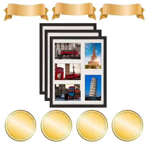 Collage Photo Frame Multi Opening Picture Frame Engineered Wood Wall Hanging Tabletop Decor Modern Family Memory Display