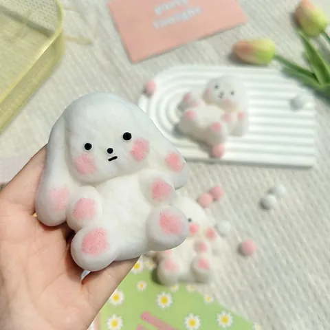 Kawaii Simulation Animal Squishy Toy TPR Slow Rebound Stress Relief Squeeze Toy Cartoon Long Eared Dog For Kids Adults Gift