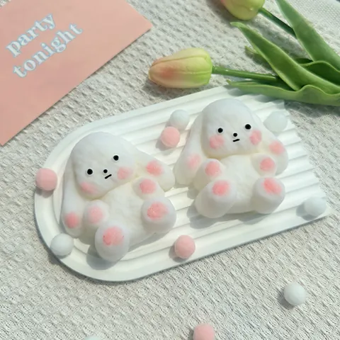 Kawaii Simulation Animal Squishy Toy TPR Slow Rebound Stress Relief Squeeze Toy Cartoon Long Eared Dog For Kids Adults Gift