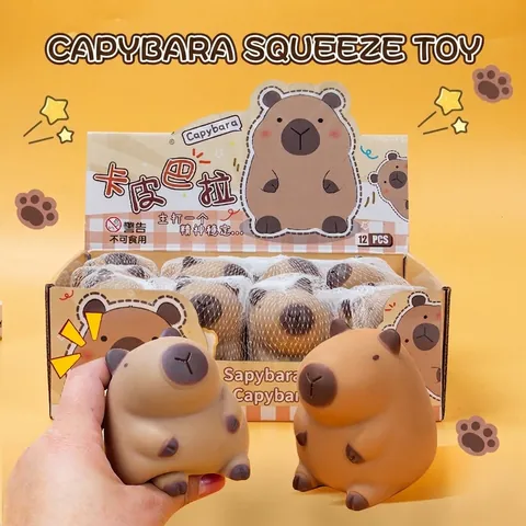 Cute Capybara Squishy Toy Slow Rebound Soft TPR Sensory Toy Stress Relief Squeeze Toy For Kids Adults Office Home Decompression Gift
