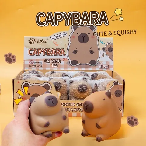 Cute Capybara Squishy Toy Slow Rebound Soft TPR Sensory Toy Stress Relief Squeeze Toy For Kids Adults Office Home Decompression Gift
