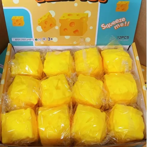 Slow Rising Cheese Squishy Toy Stress Relief Simulation Food Play Creative Decompression Squeeze Toy Gift Yellow