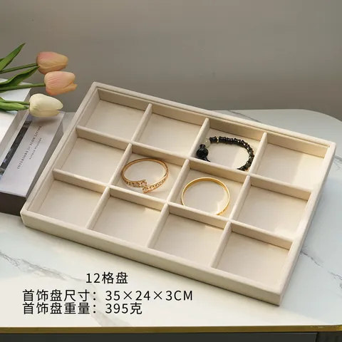 Estante De Joyería De Estilo Clásico Minimalista De Franela De Color Sólido