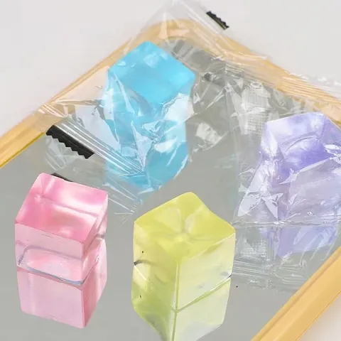 Realistisch TPR Simulation Eiswürfel Quetschspielzeug Zum Stressabbau Hochtransparent Weich Gelee Sensorik Spielzeug Erwachsene Teenager