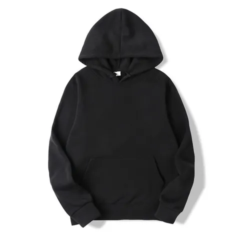Men Solid Color Fleece Lined Hoodie Pullover Loose Fit Long Sleeve Sweatshirt Warm Casual Sporty Hooded Top For Teens