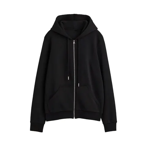 Heren Zip Up Hoodie Oversized American High Street Viscose Effen Kleur Sweatshirt Met Trekkoord Zakken Losse Jas
