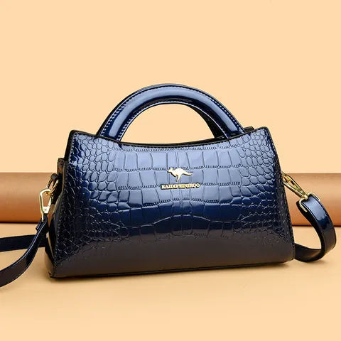 Bolso de Mano Mujer Relieve Cocodrilo Charol Elegante Gran Capacidad Bolso de Hombro Estilo Urbano Bolso de Asa