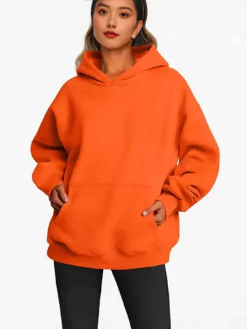 Γυναικείο Oversized Φούτερ με Κουκούλα Μακρυμάνικο Πουλόβερ Με Τσέπη Βασικό Casual Χαλαρή Εφαρμογή Hoodie για Καθημερινή Χρήση Streetwear