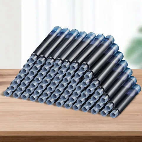 Cartouches d'Encre Universelles pour Stylo Plume Alésage 3.4mm 2.6mm Recharges Noir Bleu Rouge pour Fournitures de Bureau