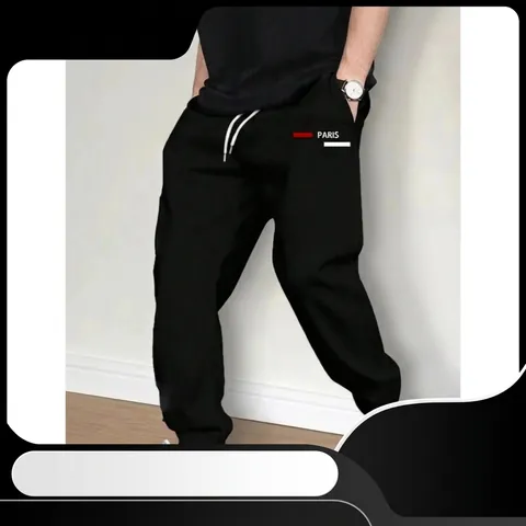 Pantaloni Sportivi da Uomo Casual Con Stampa Paris Coulisse in Vita per Autunno Inverno Pantaloni da Tuta Comodi