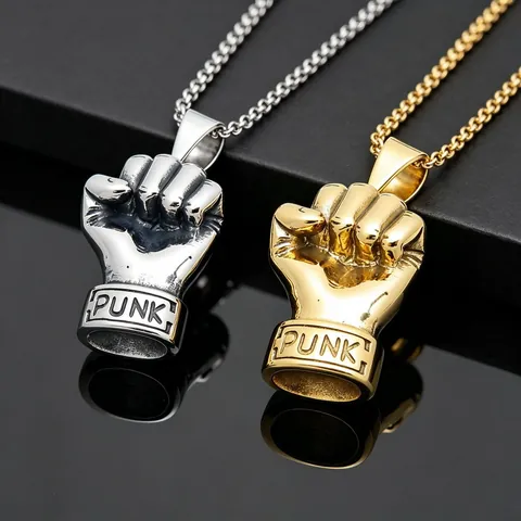Creatieve Gebalde Vuist Hanger Alleen (Zonder Ketting) Rock Punk Roestvrij Staal 3D Gieten Heavy Metal Charm Voor Heren