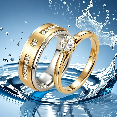 Bague en Acier Inoxydable 304 avec Strass Mode Luxe Solitaire Bague de Fiançailles pour Femme Homme Couple Cadeau Bijoux