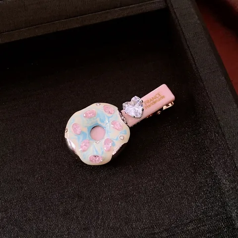Leichter Luxus Donut Herz Anhänger Schmuckset Für Damen Künstliche Perle Perlenbesetzt Strass Halskette Armband Haarspange