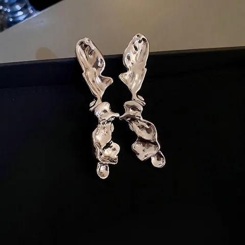 Western Style Irregular Geometric Metal Earrings For Women 925 Sterling Silver Earring Post Artificial Pearl Rhinestone Tassel Stud Earrings Luxury Jewelry