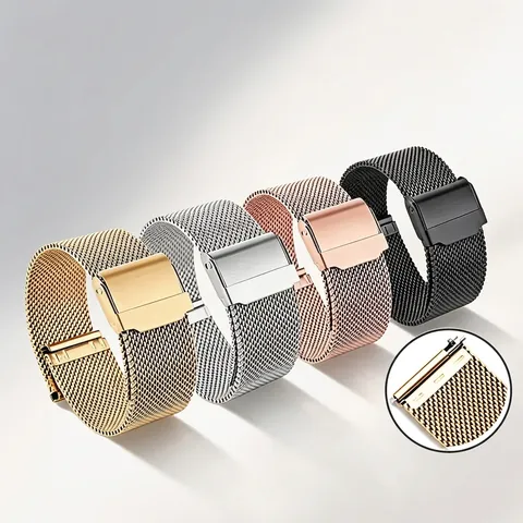 Milanese Mesh Uhrenarmband 304 Edelstahl Armband Schnellverschluss Gewebtes Armband Für Damen Herren Silber Gold Metall Ersatz