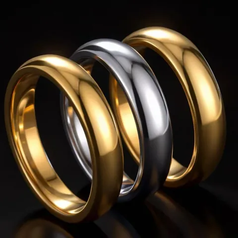 Minimalist Stainless Steel Simple Band Ring For Women High Polished Smooth Round Dome Plain Ring Fashion Jewelry Gift For Ladies