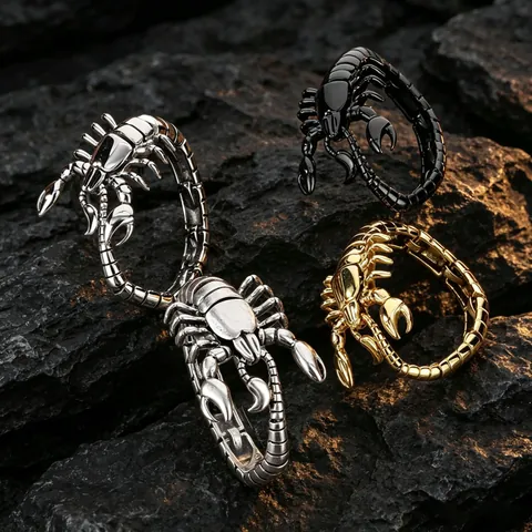 Scorpion Articulated Bionic Bracelet 316L Stainless Steel Punk Gothic Jewelry For Men Gold Black Silver Tone