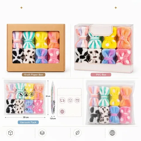 Plüsch Gesichts Stirnband Korallenvlies Elastisch Schleife Haarband Für Gesichtsreinigung SPA Make-up Leopard Punkt Muster