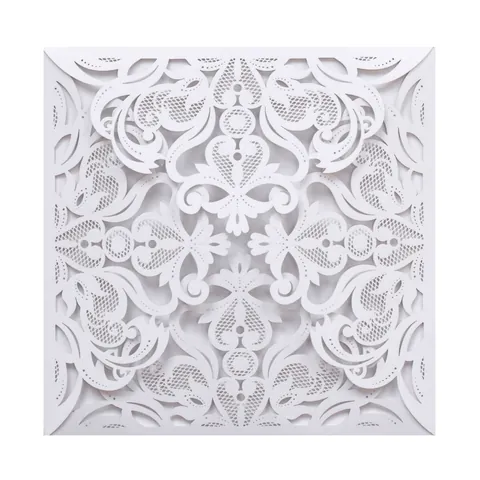 Laser Cut Wedding Invitation Card Pearlescent Paper Hollow Lace Greeting Card For Engagement Party Anniversary Ceremony Celebration Invitations
