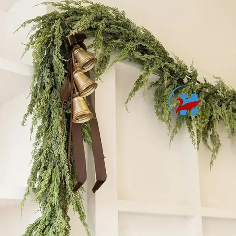Ghirlanda Di Cedro Natalizia Artificiale Con Campanelli E Nastri Vite Di Cipresso Per Camino Scala Decorazione Festiva