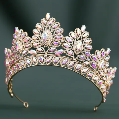 Corona Novia Barroca Tiara Aleación Estrás Cristal Lujo Boda Fiesta Tocado Para Mujeres Elegante