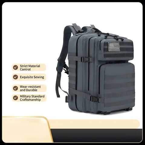 Sac À Dos Tactique Tissu Oxford Haute Densité Grande Capacité Système Molle Extérieur Randonnée Alpinisme Voyage Style Militaire
