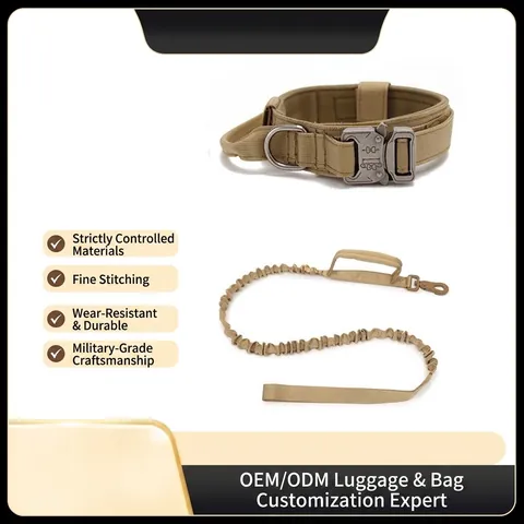 Tactische Hondenhalsband En Elastische Lijn Heavy Duty Nylon Met Metalen Gesp Handgreep Voor Grote Honden Militaire Stijl