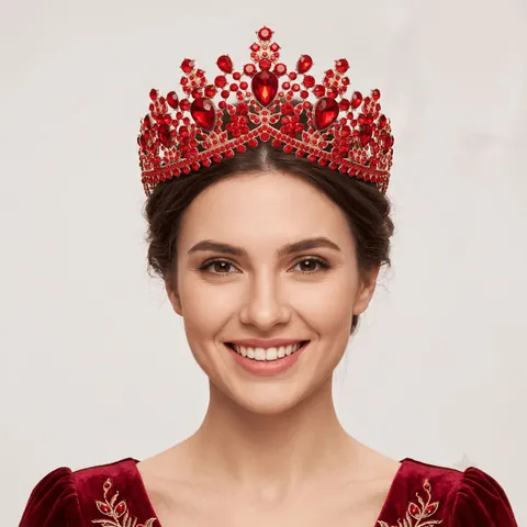 Couronne Diadème Baroque Vintage en Strass Alliage Cristal Coiffe de Mariée pour Mariage Banquet Fête Accessoires Femme
