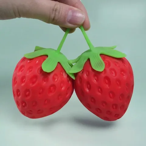 Simulation Strawberry Squeeze Toy TPR Flour Filled Squishy Fruit Sensory Fidget Toy For Stress Relief Office School Desk Toy