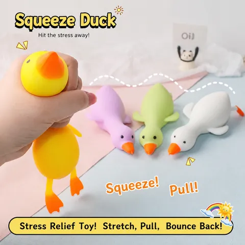 Süße Cartoon Ente Gans Quetschspielzeug Weiches TPR Material Stressabbau Macaron Farbe Tier Modell Schreibtisch Dekoration Geschenk