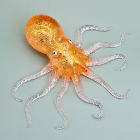 Giocattolo Antistress Polpo Colorato TPR a Rimbalzo Lento per Bambini Adulti Simulazione Sensoriale Glitter Decompressione Fidget Toy