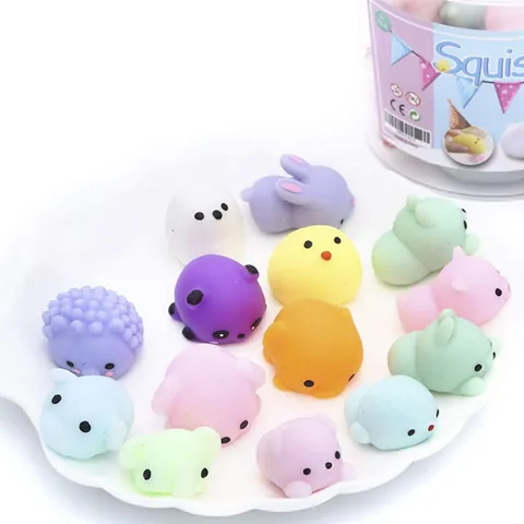 Kawaii Animal Mochi Squishies Stress Relief Toys Assorted Mini Squishy For Kids And Adults Soft TPR Squeeze Sensory Fidget Gift
