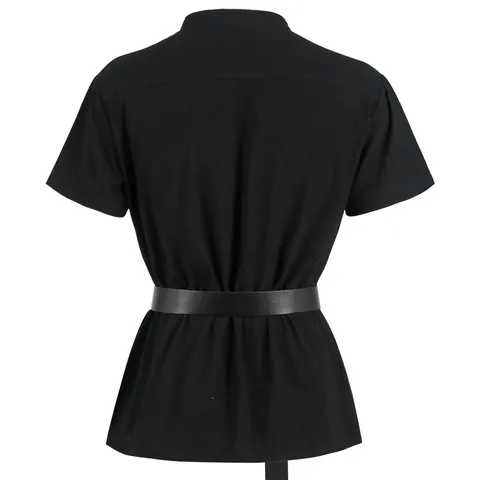 Heren Renaissance Middeleeuws Overhemd Gotiek Korte Mouwen Vetersluiting Viking Piraat Tuniek Vintage Kostuum Top Met Riem