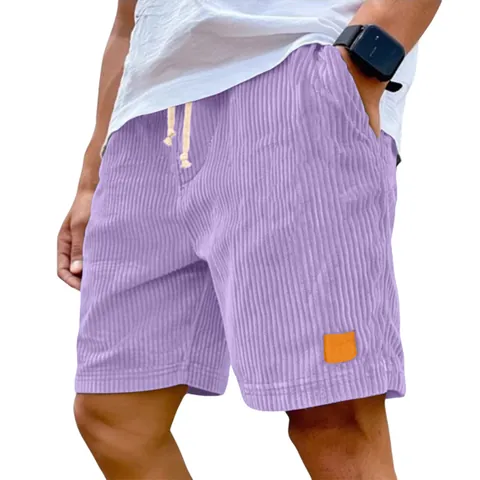 Pantaloncini in Velluto a Coste Casual da Uomo Estivi Larghi Dritti Con Coulisse Sportivi Traspiranti Leggeri Pantaloni da Uomo