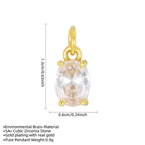 Pendentif en Cuivre Plaqué Or 18K Géométrique Zirconia DIY Bijoux Création Charms Pour Collier Bracelet Boucle Oreille Accessoire Luxe Léger