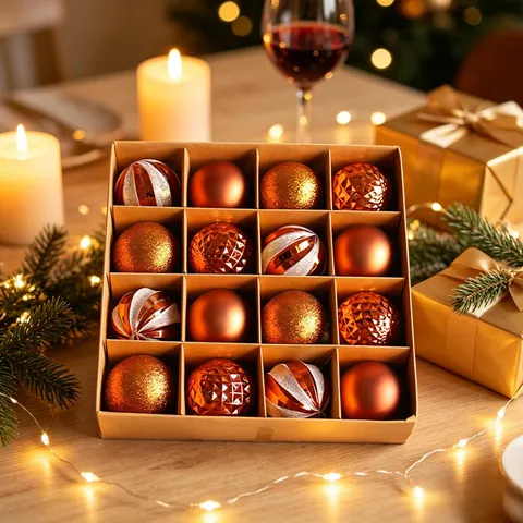 Weihnachtsbaumkugeln Kunststoff Matt Glänzend Glitzernd Texturiert Für Feiertagsfest Haus Dekoration Elegant