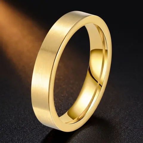 Anello a Fascia Minimalista in Acciaio Inossidabile Opaco Spazzolato per Donna Uomo Acciaio al Titanio di Alta Gamma Unisex Geometrico Gioielli Regalo