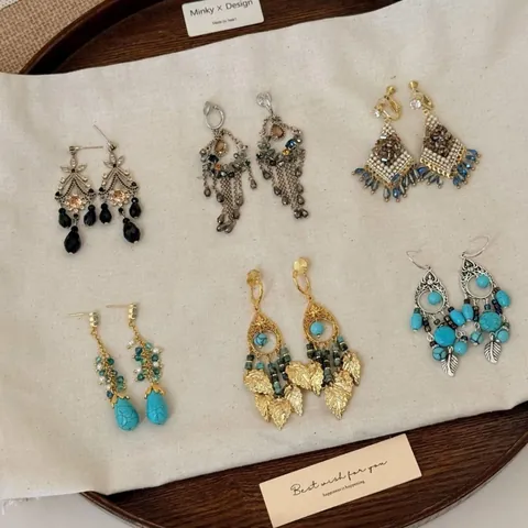Vintage Etnische Stijl Waterdruppel Kwastje Oorbellen Voor Vrouwen Zilveren Stift Strass Kunstparel Sieraden Oorbel