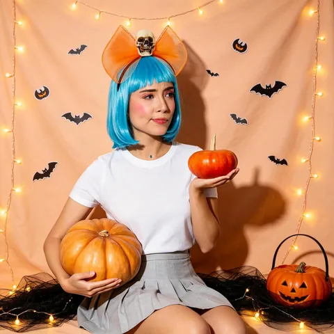 Cerchietto Halloween Teschio Ragno Fiocco In Rete Accessori Capelli Festa Cosplay Costume Bambini Adulti