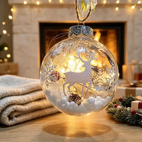 Ornamenti Appesi Albero Di Natale PET Plastica Iuta Künstliche Perle Luccicanti Palle Decorazione Casa Festa Elegante Festivo
