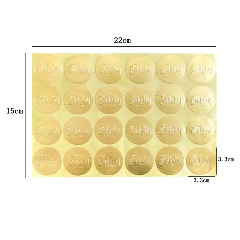 Feliz Cumpleaños Fiesta Pegatinas Decorativas Autoadhesivo Estampado en Oro Etiquetas de Sellado DIY Sobre Artesanal
