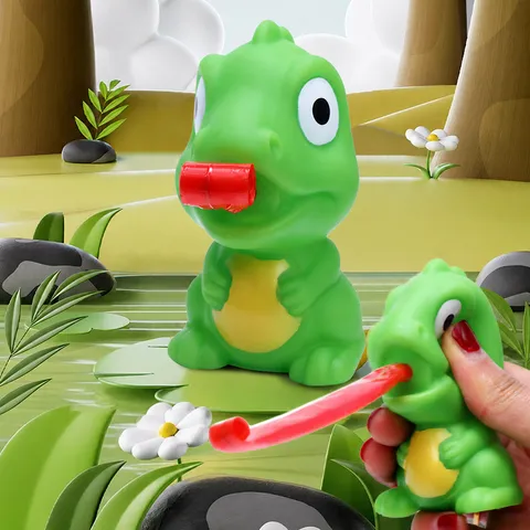 Drôle de Grenouille Dinosaure Tire la Langue Jouet Squishy Bureau Soulagement du Stress Jouet Fidget Nouveauté Jouet à Presser Mignon Cadeau Jouet d'Animal