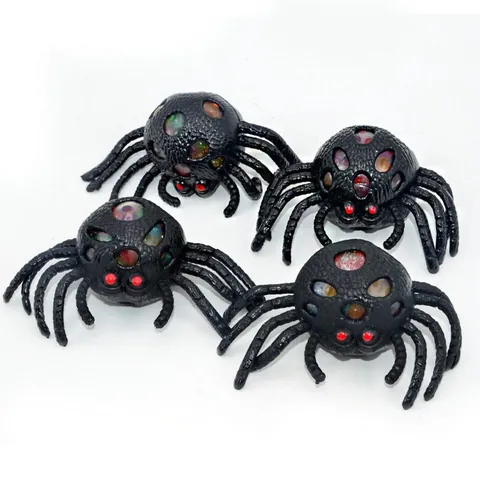 Jouets à Presser Halloween Chauve-souris Araignée Squelette Soulagement du Stress Squishy Jouet Sensoriel pour Poisson d'Avril Fête Cadeau TPR