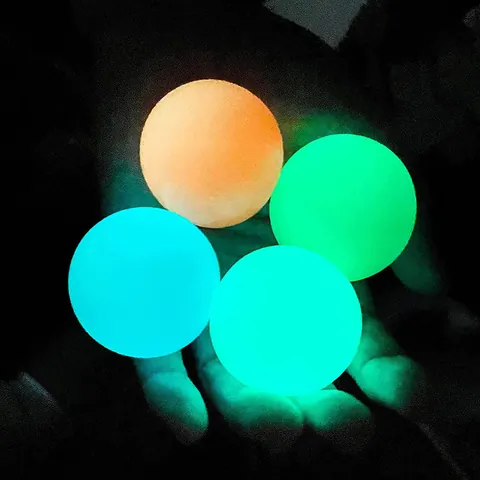 Palle Appiccicose Fluorescenti che Si Illuminano al Buio Antistress in TPR per Soffitto Giocattolo Sensoriale Fidget Bambini Adulti